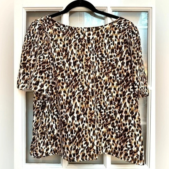 Banana Republic Tops - Banana Republic | Leopard Print Blouse Bow Tie Back Blouse Women’s Size Medium M